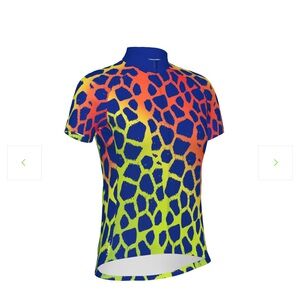 Primal Women's Giraffe Print Jersey Shirt Size Large Cycling Biking Colorful